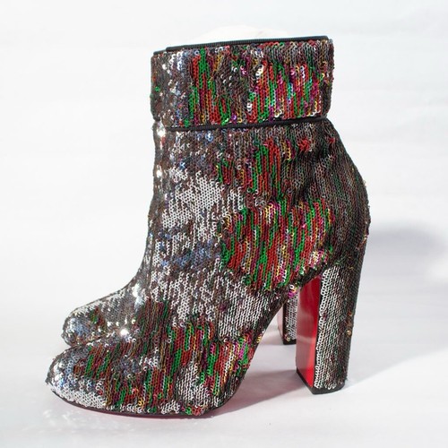 Christian Louboutin • Multicolor Sequin Party Boot Sz 37.5 - Picture 5 of 10