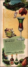 1943 Vintage ad CORDIALS by Hiram Walker Liqueurs retro Art Table  03/07/23