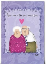 NEW LEANIN' TREE Anniversary Card approx 4.5x7" Love is Like Your Prescriptions!