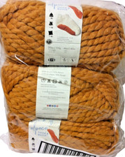Lion Brand Yarn Touch Of Alpaca Thick  Quick  Mango Chutney  3 Pack