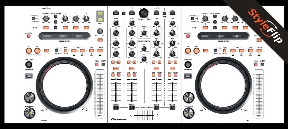 Pioneer DDJ-T1 Skin | Color White | Protective Decal