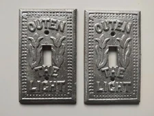 2 Pennsylvania Dutch aluminum Single Light Switch Plate Cover OUTEN THE LIGHTS