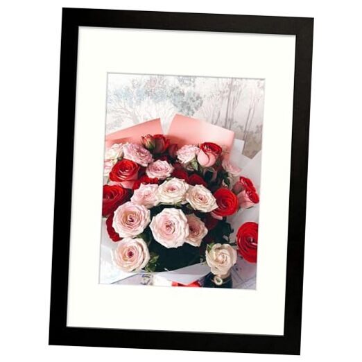 12x16 Black Picture Frame with 8.5x11 Mat - Single Pack