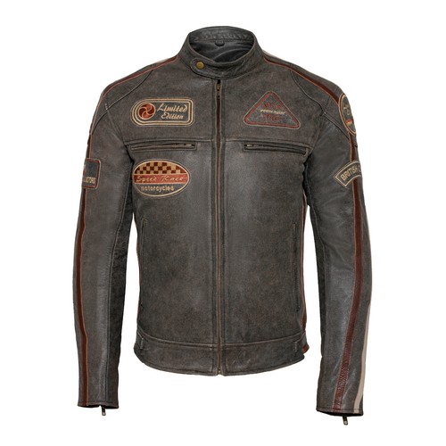 Mens British Motorcycle Leather Jacket 