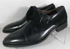 271811 SP50 MAXWELL MEN'S SHOES SIZE 9 M BLACK LEATHER MONK JOHNSTON MURPHY