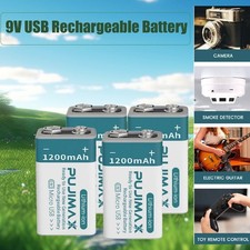 9V 9 Volt Li-ion USB Rechargeable 1200MAH Lithium Ion Battery Pack Lot