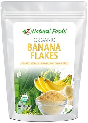 Z Natural Foods Organic Banana Flakes - Crisp Ripe Bananas for 1 Pound 