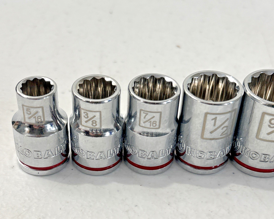 KOBALT 22 pc 3/8” Socket Set 12 Point Metric & SAE Chrome Mechanics ...