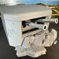 World War 2 Coastal Artillery Cannons 1/32 Scale DeHelmsman 3D Military Terrain