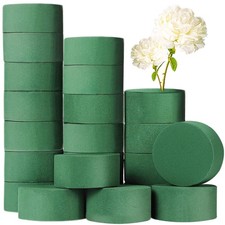 Florist Foam Blocks 20Pcs, Round Wet Floral Foam For Weddings, Green