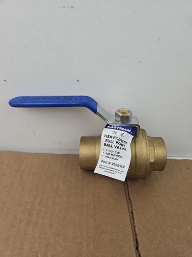 New 1 1/2 Inch 600 WOG Full Port Sweat (CXC) Brass Ball Valve Eastmann 20069LF