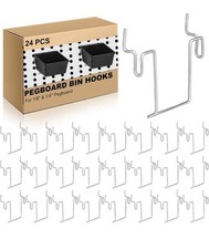 24 Pcs Pegboard Bin Hooks Metal U Hook Heavy Duty Peg Board Hangers for Hanging