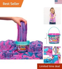 1.5lbs Cotton Candy Scented Sensory Play Sand in Reusable Bucket - Pink  Blue