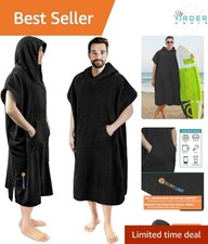Surf Poncho Changing Robe Microfiber Hood Pocket Quick Dry for Beach Surfing