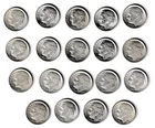 19 US Silver Roosevelt FDR dimes Coins Nice Condition