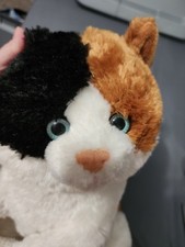 Aurora Calico Kitty Cat Plush Animal Soft Toy Ginger White Black Blue Eyes 14"