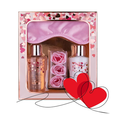 Accentra Badeset HEART CASCADE in Geschenkbox, Inkl. Duschgel, Bodylotion, Badek