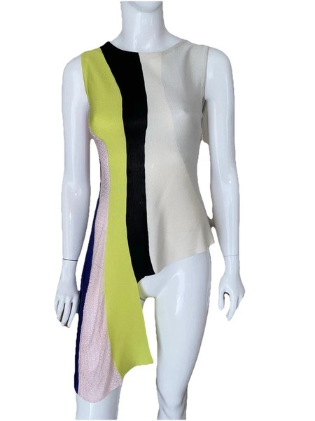 Vestito a maglia asimmetrico colorblock taglia 44 US 8