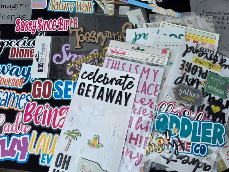 scrapbooking Titles lot 100+ pieces!!!! brand new ephemera!