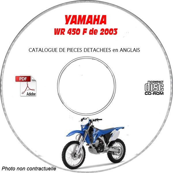 CD-ROM de catalogue de pièces WR450F 03 pour motocyclistes et mécaniciens
