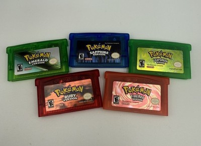POKEMON USA GBA 5 PACK EMERALD RUBY SAPPHIRE LEAFGREEN FIRERED TESTED & WORKING