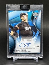 2025 Topps Chrome Black Auto Blue Refractor /150 Cade Povich #CBA-CP Auto 1pe9