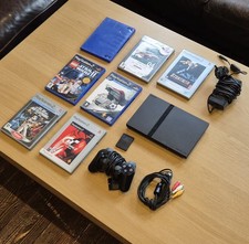 PlayStation 2 Slim Console Bundle With Controller 7 X Games and Memory Card