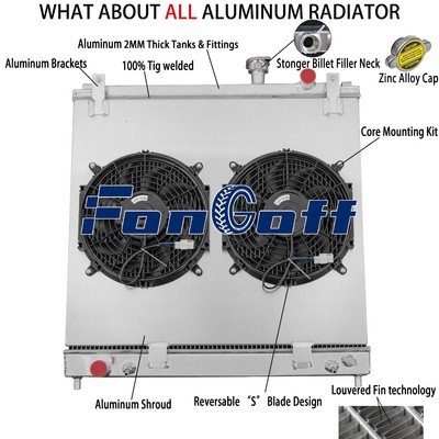 3-Row Radiator Shroud Fan FIT 05-15 10 NISSAN Armada TITAN INFINITI QX56 5.6L AT