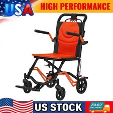 Lightweight Aluminum Alloy Transport Chair Foldable WheelChair 220 Lbs Capacity