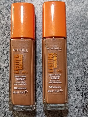 2 x NATURAL BEIGE RIMMEL DAUERHAFTE RADIANCE FOUNDATION LSF25 30ml