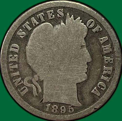1895 Barber Dime Good G Coin #33697