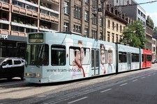 Foto-Abzug Photo Tram Freiburg VAG Deutschland GT8D-MN-Z #256 Holzmarkt '15