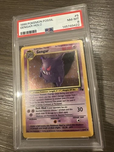 Pokémon Gengar 5/62 Fossil Holo Rare Unlimited PSA 6 Trading Card