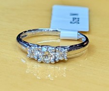 Revere 9ct White Gold 0.50ct  Diamond Trilogy Ring Size N. RRP £1000