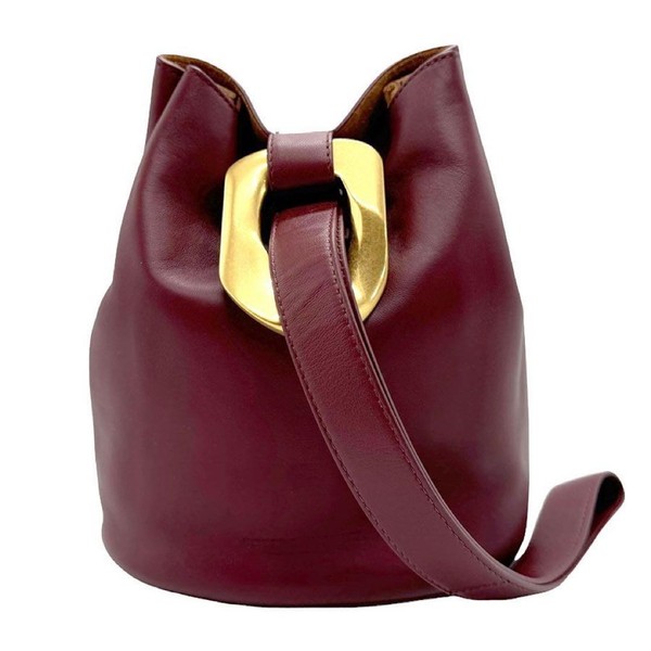 Bottega Veneta Burgundy Leather Drop Shoulder Bag Authentic Women's Handbag