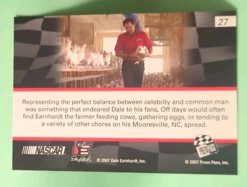 2007 Press Pass - Nascar #27 - Dale Earnhardt - Dale Working On His Farm - Picture 2 of 2