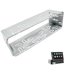 Universal Single Din Stereo Radio Replacement Fitting Cage Kit Silver