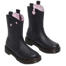 Dr. Martens JUNIOR Girls HEART NAPPA PATENT LEATHER BOOTS NEW Size 4