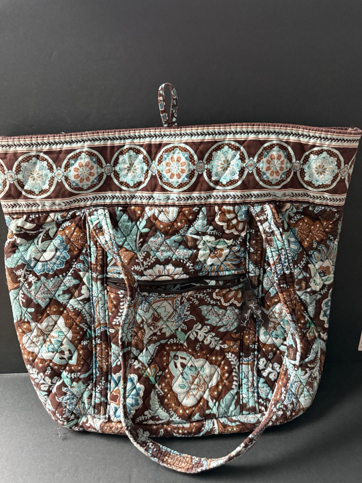 Vera Bradley Java Blue Drawstring Bag Tote Quilte… - image 3