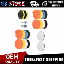 22pc 3 Car Buffing Pads Polishing Sponge Set Waxing Foam Polisher Kit For Drill
