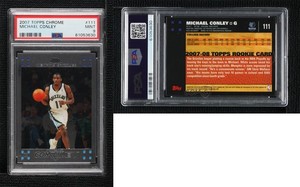 2007-08 Topps Chrome Mike Conley #111 PSA 9 MINT Rookie RC