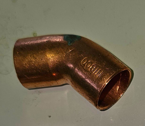 NIBCO Copper Pipe Sweat 45 Elbow Fitting CxC (Sweat x Sweat) Bag of 10