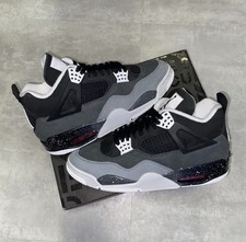 Nike Air Jordan 4 Retro White Midnight Navy Men's Sneakers Size UK 8.5