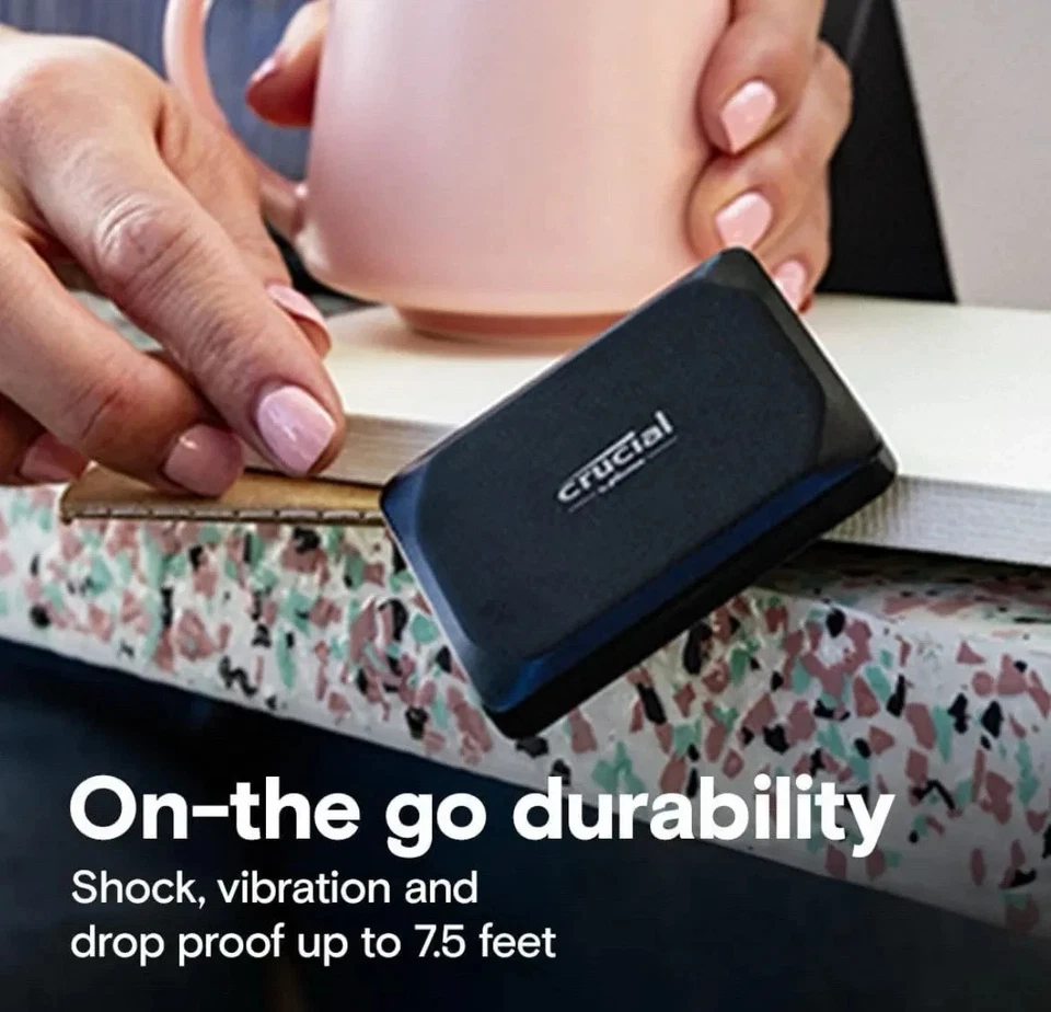 Crucial X9 Portable SSD 1TB/2TB/4TB USB-C 1050MB/s Shockproof External Drive - Image 2 of 4