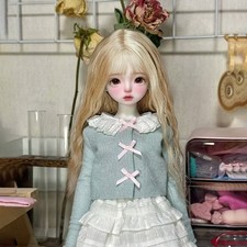 1/6 1/4 1/3 Golden Ling Curly Hair High Temperature Fiber Wig For BJD Doll