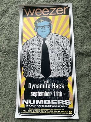 Weezer w/ Dynamite Hack 9/11/00 Poster By Uncle Charlie Hardwick