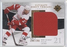 2009 Upper Deck Ultimate Collection Debut Threads /200 Ville Leino #UDT-VL 0v1