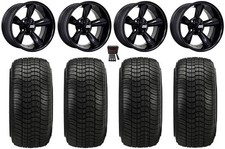 Gtw Godfather 14 Golf Cart Wheels Black Elite 205x30-14 Tires E-z-go Club Car Gtw Godfather 14 Golf Cart Wheels Black Elite 205x30-14 Tires E-z-go Club Car