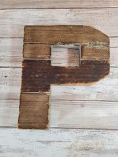 Distressed Rustic 2 Tone Wooden Letter P Gallery Wall 8 Inches Tall