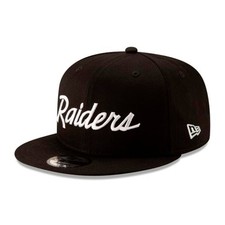 LAS VEGAS RAIDERS 9FIFTY NEW ERA BLACK WITH WHITE SCRIPT SNAPBACK HAT